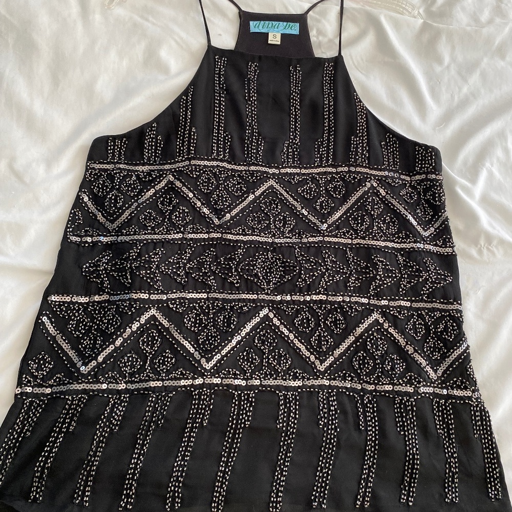 Cocktail/holiday black long cami.